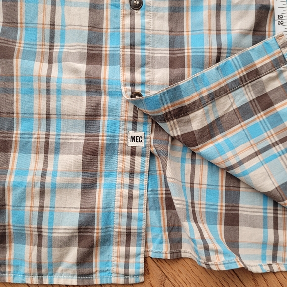 MEC Organic Cotton Casual Men's Plaid Outdoor Hiking Button Up XXL - Picture 5 of 11